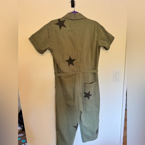 NEW Pistola Grover Jumpsuit Royal Honor Green Denim Stars Size XS NWOT - Picture 7 of 10